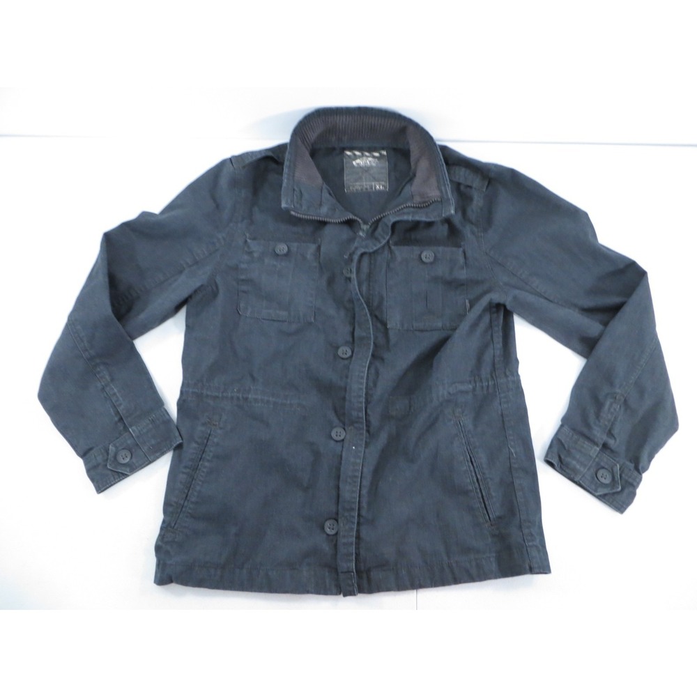 Vans Mens Dark Gray‎ Black Hawser Lightweight Street Casual Zip Button Jacket XL